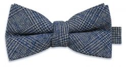 Szaro-Niebieska Mucha -EM Men's Accessories- Męska, w Kratkę, Bawełniana. Niebieskie krawaty i muchy Em men's accessories, bez wzorów, z bawełny, eleganckie. Za 59.99 zł.