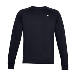 Bluza fitness męska Under Armour Rival Fleece Crew. Czarne bluzy męskie Under Armour, m, bez wzorów, sportowe, bez ramiączek, bez kaptura. Za 129.99 zł.