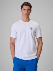 4F T-shirt regular z nadrukiem męski - biały XXL. Białe t-shirty męskie 4F, m, bez wzorów, z bawełny, bez kołnierzyka, bez ramiączek. Za 69.99 zł.