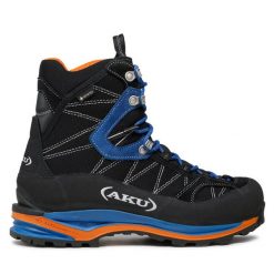 Trekkingi Aku. Czarne botki męskie Aku, bez wzorów, z gore-texu, sportowe, bez obcasa, bez zapięcia. Za 1,259.00 zł.