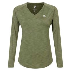 Damska Koszulka Z Długim Rękawem Discern. Zielone bluzki damskie Dare 2B, xl, bez wzorów, sportowe, bez kołnierzyka, bez ramiączek. Za 54.99 zł.