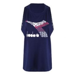 Koszulka damska DIADORA L. TANK FLOSS. Białe koszule nocne damskie Diadora, bez wzorów, bez ramiączek. Za 29.99 zł.