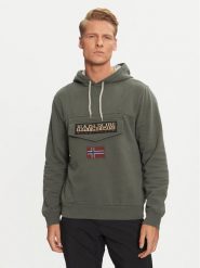 Napapijri Bluza Burgee NP0A4I9B Zielony Regular Fit. Zielone bluzy męskie Napapijri, m, bez wzorów, z bawełny, bez ramiączek, bez kaptura. Za 499.99 zł.