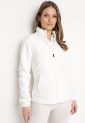 Biała Bluza z Polarem i Kołnierzem oraz Suwakiem Oxerda. Białe bluzy damskie Born2be, l, bez wzorów, z polaru, bez ramiączek, bez kaptura. Za 84.99 zł.