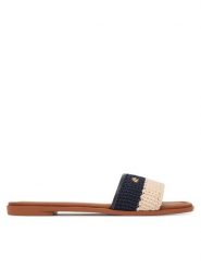 Tommy Hilfiger Klapki Flat Mule Crochet FW0FW09513 Granatowy. Niebieskie klapki damskie Tommy Hilfiger, bez wzorów, z materiału, bez obcasa, bez zapięcia. Za 329.99 zł.