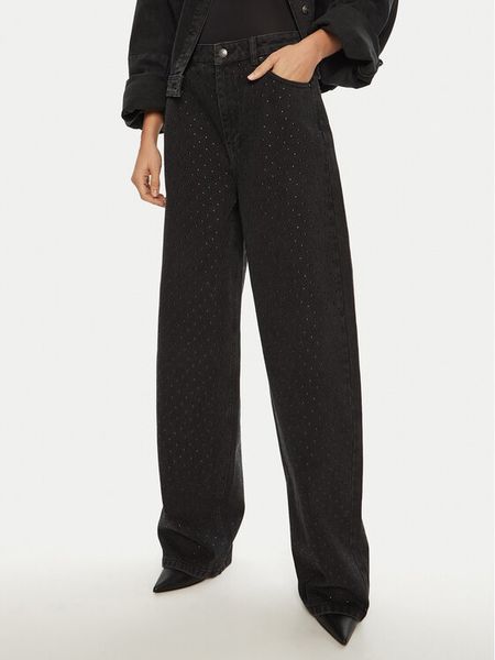 ROTATE Jeansy 113606 Czarny Regular Fit. Czarne jeansy damskie ROTATE, bez wzorów, z bawełny. Za 709.00 zł.