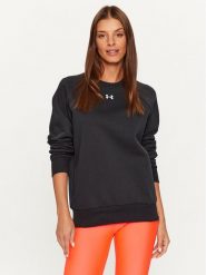 Under Armour Bluza Ua Rival Fleece Crew 1379508 Czarny Loose Fit. Czarne bluzy damskie Under Armour, xs, bez wzorów, z bawełny, bez ramiączek, bez kaptura. Za 109.88 zł.