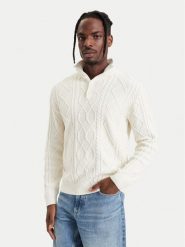Guess Sweter M6BR43 Z1639 Kremowy Regular Fit. Białe swetry męskie Guess, m, z aplikacjami, z bawełny, bez kołnierzyka, bez ramiączek. Za 524.99 zł.