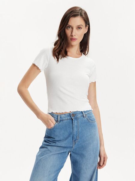 ONLY T-Shirt Emma 15201206 Biały Regular Fit. Białe t-shirty damskie ONLY, xs, bez wzorów, z syntetyku, bez kołnierzyka, bez ramiączek. Za 59.99 zł.