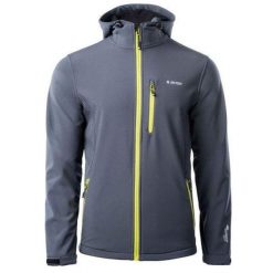 Kurtka męska Softshell Hi-Tec Caen - szaro-żółta, Rozmiar XXL. Szare kurtki męskie Hi-tec, m, bez wzorów, z polaru, bez kaptura, trekkingowe. Za 119.99 zł.