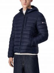 Kurtka na co dzień męska CHAMPION puchowa z kapturem. Niebieskie kurtki męskie Champion, na zimę, m, bez wzorów, z materiału, eleganckie, z kapturem. Za 429.00 zł.