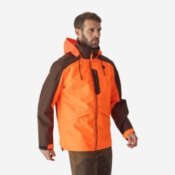 Kurtka Supertrack 500 fluo. Brązowe kurtki męskie SOLOGNAC, s, bez wzorów, z poliesteru, sportowe, bez kaptura. Za 449.99 zł.