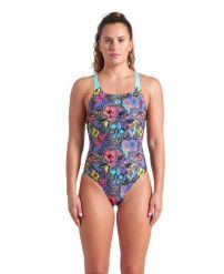 Strój Kąpielowy damski Arena Vivid Repeat Swimsuit Swim. Szare stroje kąpielowe damskie ARENA, bez wzorów, z materiału. Za 219.99 zł.