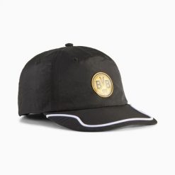 Czapka z daszkiem unisex Puma BVB CELLERATOR czarna 02646901. Czarne czapki damskie Puma, bez wzorów, z nylonu, klasyczne. Za 95.85 zł.