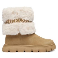 Śniegowce Guess. Brązowe śniegowce damskie Guess, bez zapięcia. Za 634.99 zł.