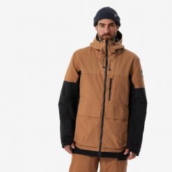 Kurtka snowboardowa męska Dreamscape SNB 500 ziprotect. Brązowe kurtki sportowe męskie DREAMSCAPE, na zimę, m, bez wzorów, z materiału, bez kaptura, narciarskie. Za 649.99 zł.