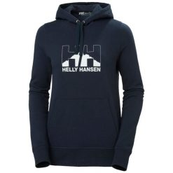 Bluza z kapturem dla kobiet Helly Hansen Nord graphic. Niebieskie bluzy damskie Helly Hansen, bez wzorów, bez ramiączek, z kapturem. Za 379.50 zł.