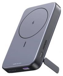 Ugreen PB206 10000mAh USB + USB-C 20W z funkcją podstawki (czarny). Czarne powerbanki . Za 159.90 zł.