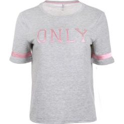 ONLY Ladies T-shirt Mia S / S Tylko Logo Top Jrs Lekki Grey Melange (rozmiar XL). Szare t-shirty damskie ONLY, s, bez wzorów, bez kołnierzyka, bez ramiączek. W wyprzedaży za 45.00 zł.