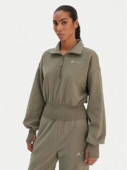 Adidas Bluza JM1101 Zielony Loose Fit. Zielone bluzy damskie Adidas, xs, bez wzorów, z bawełny, bez ramiączek, bez kaptura. Za 319.99 zł.