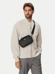 Guess Saszetka HMMISL P6450 Czarny. Czarne saszetki i nerki męskie Guess, z aplikacjami, ze skóry. Za 291.99 zł.