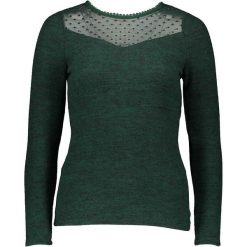 Sweter "Celesta" w kolorze ciemnozielonym. Zielone swetry nierozpinane damskie NAF NAF, xs, bez wzorów, klasyczne, bez kołnierzyka, bez ramiączek. W wyprzedaży za 55.95 zł.