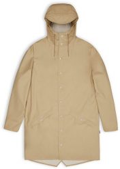 Rains kurtka przeciwdeszczowa unisex LONG JACKET 12020 24 SAND S. Kurtki sportowe damskie Rains, s, bez wzorów, bez ramiączek, bez kaptura. Za 649.02 zł.