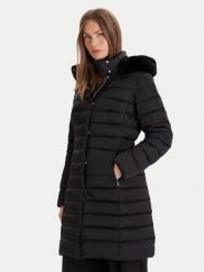 Geox Płaszcz zimowy Bettanie W5626H-T3122 F9000 Czarny Regular Fit. Czarne płaszcze damskie Geox, na zimę, bez wzorów, z syntetyku, bez kołnierzyka, bez kaptura. Za 1,349.00 zł.