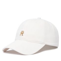 Czapka z daszkiem Tommy Hilfiger. Białe czapki damskie Tommy Hilfiger, bez wzorów. Za 209.99 zł.