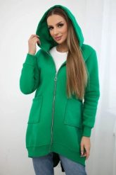 Bluza ocieplana z suwakiem z tyłu zielona. Zielone bluzy damskie KESI, l, bez wzorów, z bawełny, bez ramiączek, bez kaptura. Za 258.24 zł.