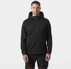 HELLY HANSEN Tech Hooded Midlayer Sweater, black 3XL. Czarne bluzy męskie Russell Athletic, m, bez wzorów, bez kaptura. Za 358.16 zł.