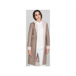 Płaszcz M588 Mocca. Brązowe płaszcze damskie Figl, l, bez wzorów, eleganckie, bez kołnierzyka, bez kaptura. Za 269.00 zł.