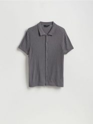 Rozpinany sweter - ciemnoszary. Szare swetry męskie Reserved, l, bez wzorów, z dzianiny, bez kołnierzyka, bez ramiączek. Za 129.99 zł.