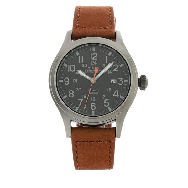Zegarek Timex. Brązowe zegarki męskie Timex, bez wzorów. Za 309.99 zł.