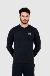 EA7 Granatowa bluza męska z białym logo. Niebieskie bluzy męskie EA7 Emporio Armani, m, bez wzorów, bez ramiączek, bez kaptura. W wyprzedaży za 208.99 zł.