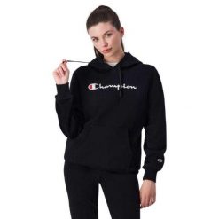 Damska Bluza Z Dużym Logo. Brązowe bluzy damskie Champion, l, bez wzorów, z bawełny, bez ramiączek, z kapturem. Za 394.99 zł.