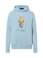 Polo Ralph Lauren Męski sweter z kapturem Mężczyźni Bawełna niebieski nadruk, M. Niebieskie swetry męskie Polo Ralph Lauren, m, bez wzorów, z bawełny, bez kołnierzyka, bez ramiączek. Za 1,199.95 zł.
