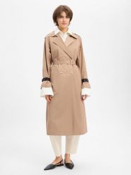 Liu Jo Collection Trencz Kobiety beżowy, M. Brązowe płaszcze damskie Liu Jo Collection, m, bez wzorów, eleganckie, bez kołnierzyka, bez kaptura. Za 1,099.95 zł.