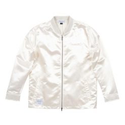 Kurtka Mitchell & Ness satin sports. Białe kurtki sportowe męskie Mitchell & Ness, m, bez wzorów, z satyny, bez kaptura. Za 525.50 zł.