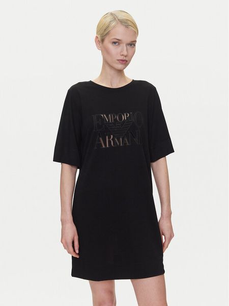 Emporio Armani Sukienka codzienna EW000618 AF12187 UC001 Czarny Loose Fit. Czarne sukienki damskie Emporio Armani, na co dzień, xs, bez wzorów, z wiskozy, bez kołnierzyka, bez ramiączek, proste. Za 299.99 zł.