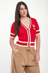 Kardigan damski z krótkim rękawem ERMANNO FIRENZE. Kardigany damskie Ermanno Firenze, bez wzorów, bez kołnierzyka. Za 1,359.00 zł.