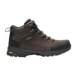 Męskie skórzane buty trekkingowe Burrell. Brązowe trekkingi męskie Regatta, z materiału, bez zapięcia. Za 899.99 zł.