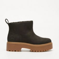 Botki damskie Timberland STONE STREET MID WARM LINED BOOT BLACK NUBUCK. Czarne botki damskie Timberland, bez wzorów, z nubiku, street, bez obcasa, bez zapięcia. Za 621.99 zł.