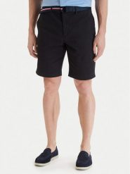 Tommy Hilfiger Szorty materiałowe Denton MW0MW42349 Czarny Slim Fit. Czarne szorty męskie Tommy Hilfiger, bez wzorów, z bawełny. Za 369.99 zł.