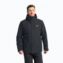Kurtka 3w1 męska Jack Wolfskin Stonelite 3In1. Czarne kurtki męskie Jack Wolfskin, l, bez wzorów, z materiału, bez kaptura. Za 1,329.00 zł.
