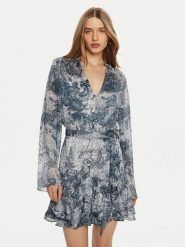 Guess Sukienka koszulowa W5RK35 WDW82 Niebieski Classic Fit. Niebieskie sukienki damskie Guess, xs, z aplikacjami, z syntetyku, bez kołnierzyka, bez ramiączek, koszulowe. Za 349.99 zł.