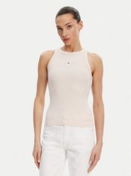 Calvin Klein Jeans Top J20J225302 Różowy Slim Fit. Czerwone topy damskie Calvin Klein Jeans, xxs, bez wzorów, z bawełny, bez kołnierzyka, bez ramiączek. Za 89.99 zł.