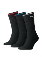 Skarpety Puma Sport Crew Stripe 3Pack czarne. Czarne skarpety męskie Puma, bez wzorów, z bawełny. Za 46.99 zł.