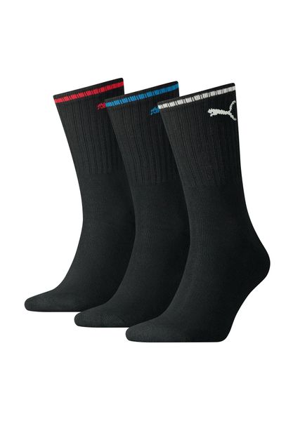 Skarpety Puma Sport Crew Stripe 3Pack czarne. Czarne skarpetki damskie Puma, bez wzorów, z bawełny. Za 46.99 zł.
