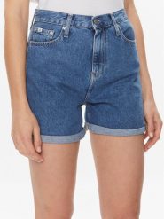 Calvin Klein Jeans Szorty jeansowe Mom Short J20J222801 Niebieski Mom Fit. Niebieskie szorty damskie Calvin Klein Jeans, bez wzorów, z bawełny. Za 229.99 zł.